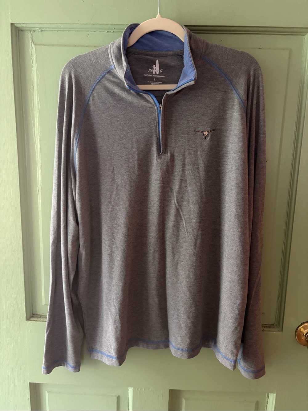 Johnny O golf natural performance shirt pullover Bulls bay logo long sleeve